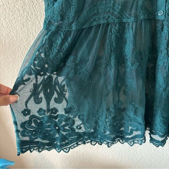 Lane Bryant Size 16 Embroidered Mesh Babydoll Top Coquette Romantic Fairycore - Picture 7 of 12